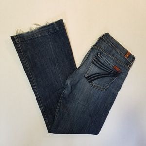7 for all mankind Dojo Flare Jeans Distressed Hem